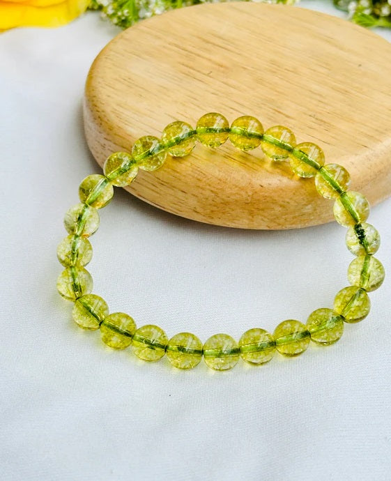 Stress Relieve and Removes Tension: Peridot Bracelet - Abhimantrit & Certified